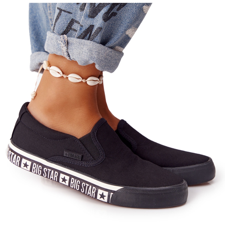 Női cipők Slip-on Big Star HH274012 Fekete