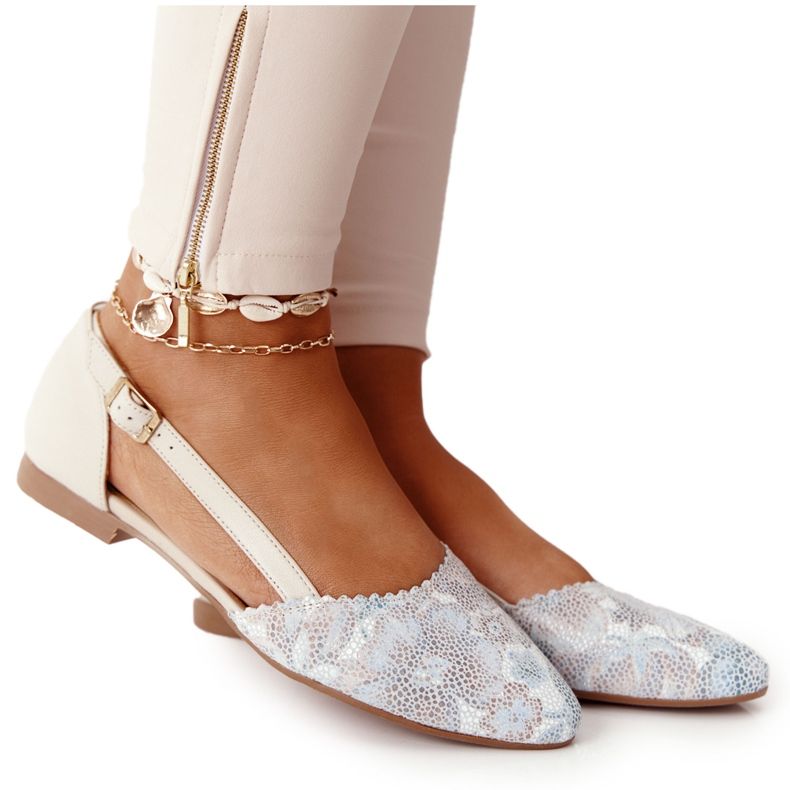 Bőr Maciejka 4972A-04 Bézs balerinák