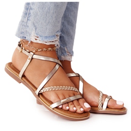 S.Barski Szandál zsinórral S. Bararski 152-1 arany aranysárga