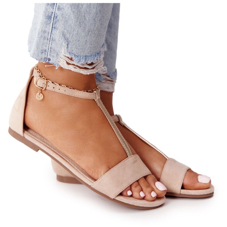 S.Barski Elegáns velúr szandál S. Bararski 541-7 Bézs