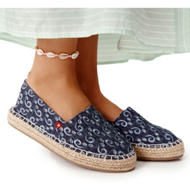 Espadrilles fonott platformon Big Star AA274628 Navy Blue bézs sötétkék Espadrilles fonott platformon Big Star AA274628 Navy Blue bézs sötétkék