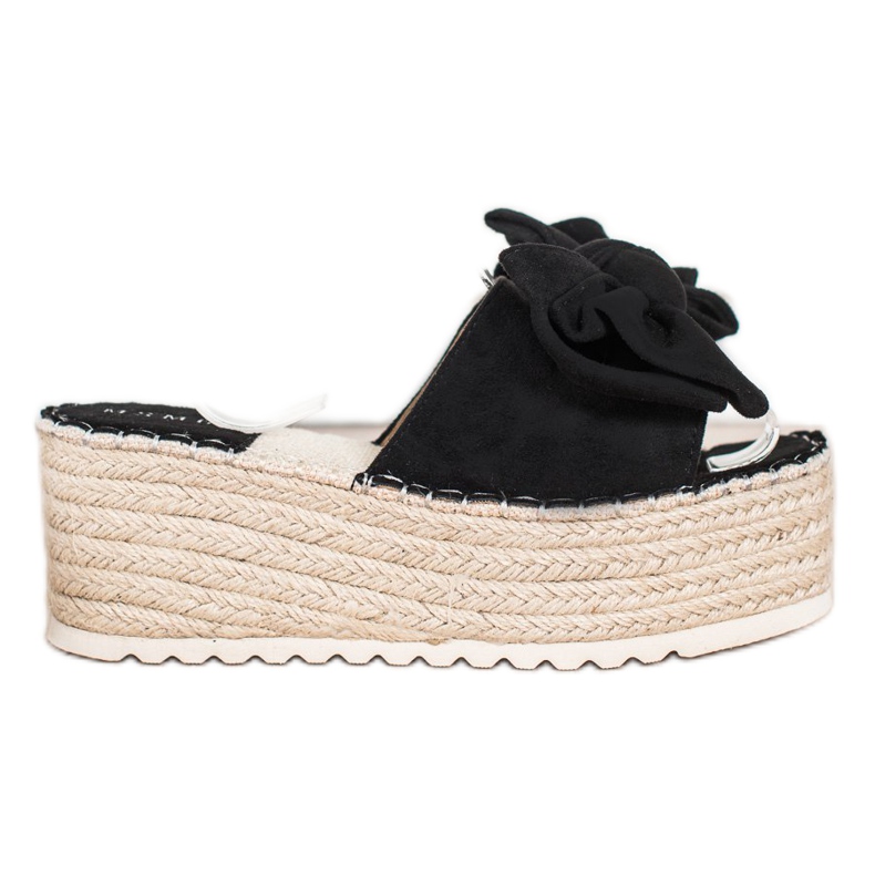 SHELOVET Papucs a platformon, íjjal fekete