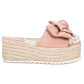 SHELOVET Papucs a platformon, íjjal rózsaszín SHELOVET Papucs a platformon, íjjal rózsaszín