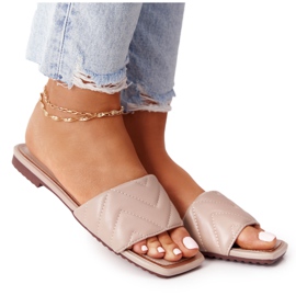 S.Barski Bőr papucs steppeléssel S. Barski 331-42 Cappuccino bézs S.Barski Bőr papucs steppeléssel S. Barski 331-42 Cappuccino bézs