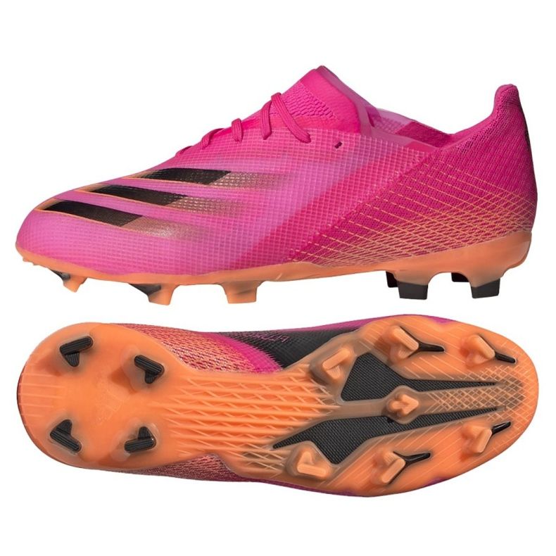 Adidas X Ghosted.1 Fg Jr FW6956 futballcipő rózsaszín, narancs rózsaszín