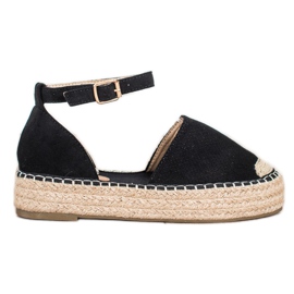 SHELOVET Espadrilles csattal fekete SHELOVET Espadrilles csattal fekete