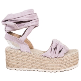SHELOVET Kötett Espadrilles szandál lila
