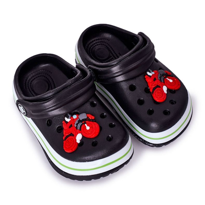 Gyermek habpapucs Kroks Black Lazy Day fekete sokszínű