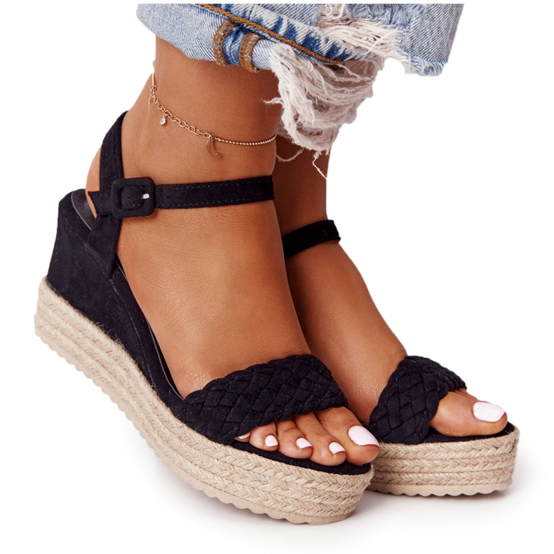 PS1 Fekete baleári ék szandál