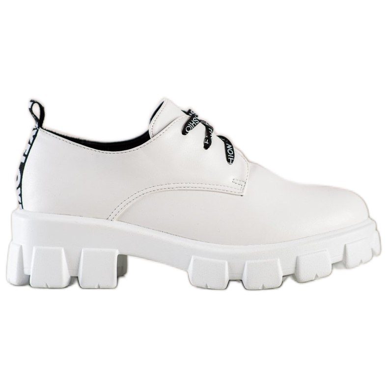 SHELOVET White Brogues a platformon fehér