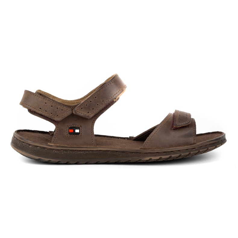 KOMODO Barna férfi bőr szandál 881K