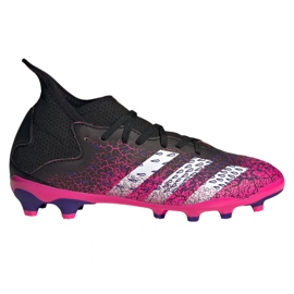 Adidas Predator Freak.3 Mg Jr FW7532 futballcipő fekete, fekete, rózsaszín fekete