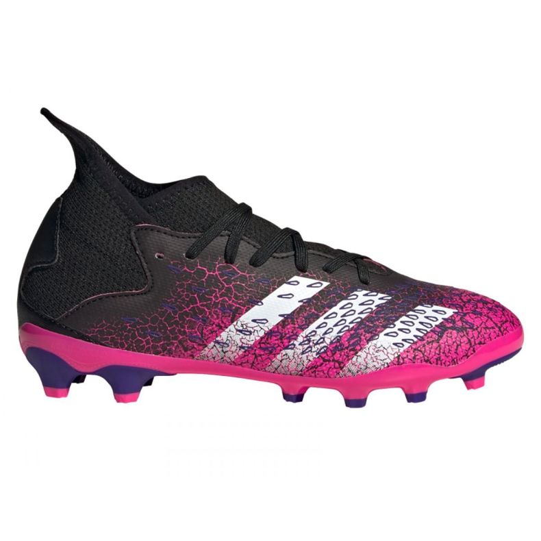 Adidas Predator Freak.3 Mg Jr FW7532 futballcipő fekete, fekete, rózsaszín fekete