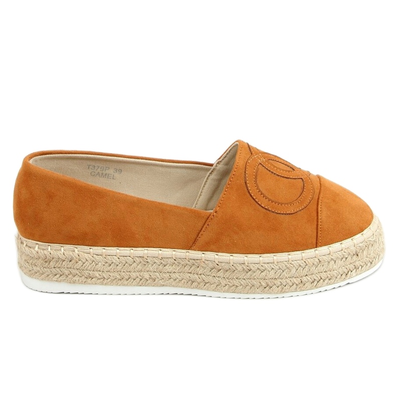 Espadrilles chanelki camel T379P Camel barna sokszínű