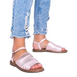 Rózsaszín csillogó Brown Sun szandál