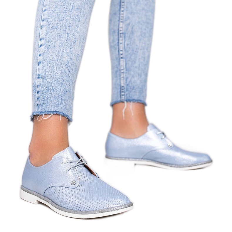 Kék fényes áttört Grand Street cipő