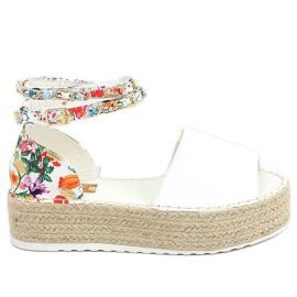 Nyitott orrú fehér espadrilles JH153P White sokszínű Nyitott orrú fehér espadrilles JH153P White sokszínű
