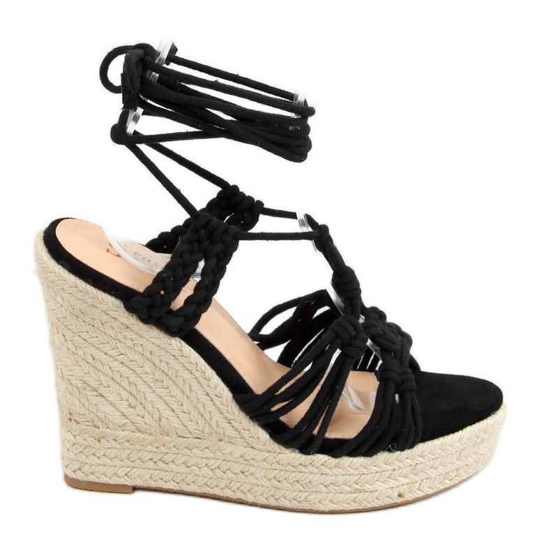 Fekete Espadrilles ék fonott fekete M319P Fekete
