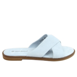 Női kék keresztpapucs 5143 LT.BLUE
