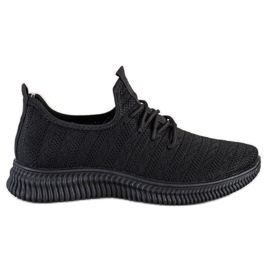 SHELOVET Könnyű textil sportcipő fekete