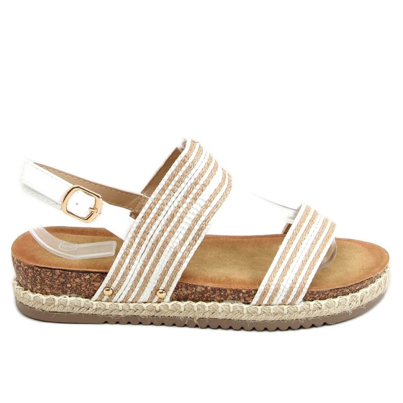 Fehér és bézs színű espadrilles szandál FD-50 White