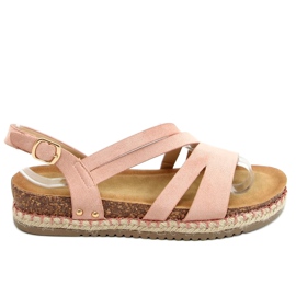 Szandál espadrilles boho pink FD002 Pink rózsaszín Szandál espadrilles boho pink FD002 Pink rózsaszín
