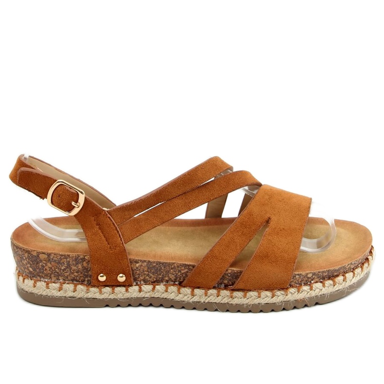 Szandál espadrilles boho teve FD002 Camel barna