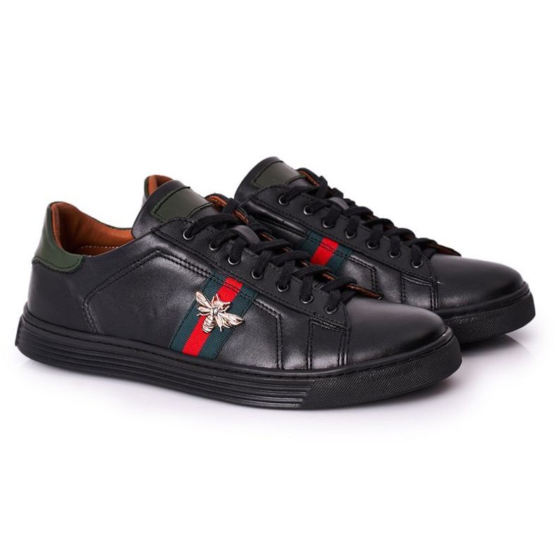 Bednarek Polish Shoes Férfi bőr Brogues cipők Bednarek Black fekete