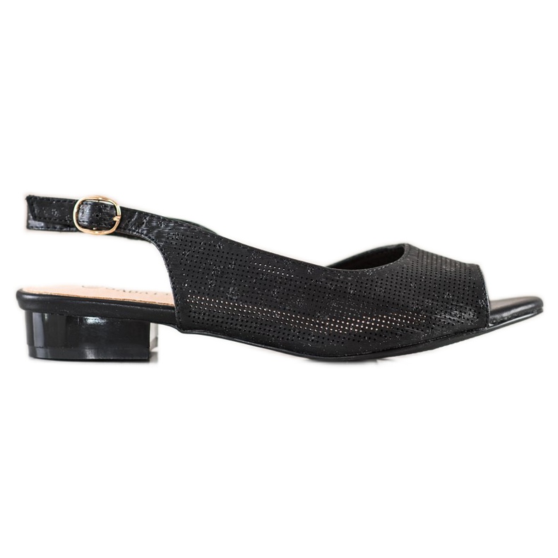 Sabatina Áttört szandál alacsony sarkú cipőben fekete