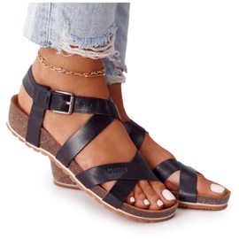 Fekete szandál a parafa talpon Big Star DD274A009