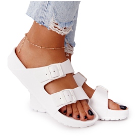 NEWS Női fehér Stacy gumi papucs