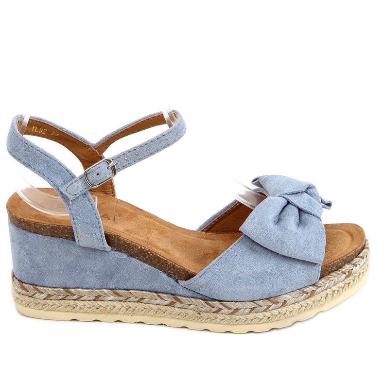 Espadrilles ékeken íjjal, kék YL92 Blue