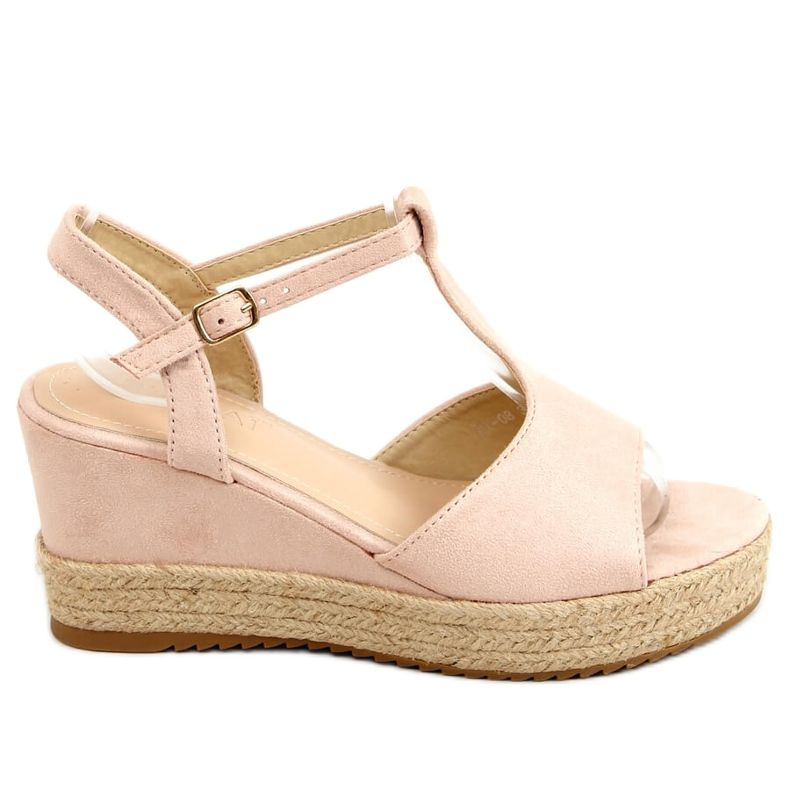 Rózsaszín espadrillák ékeken rózsaszín WX-08 Rózsaszín