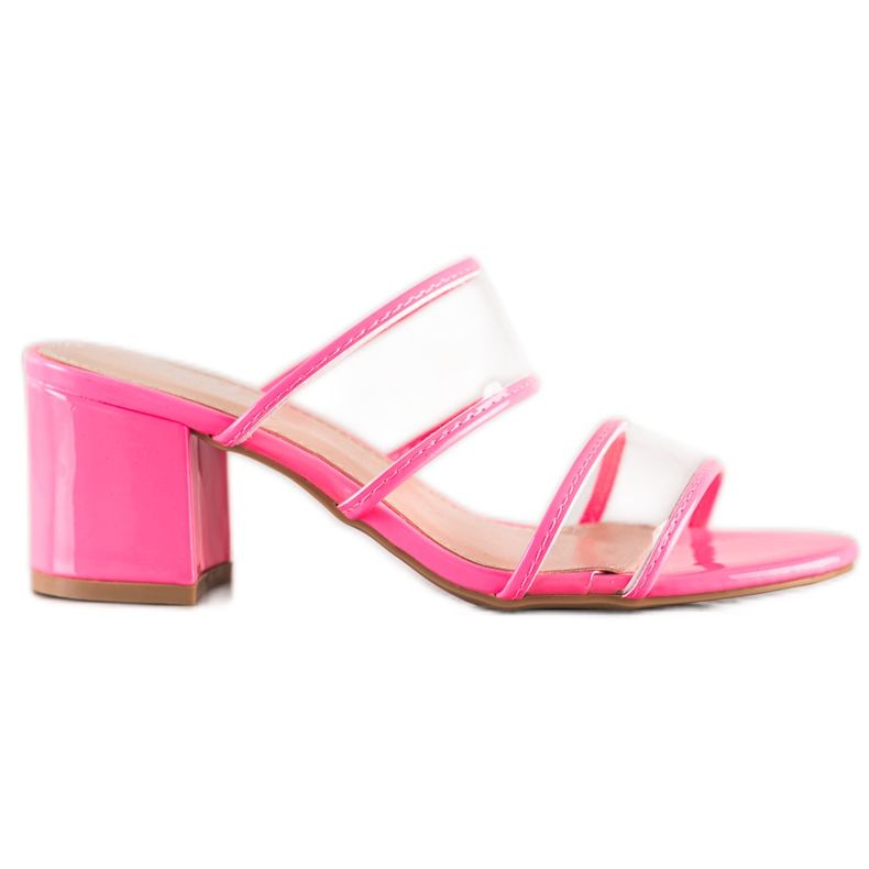 Small Swan Papucs átlátszó csíkokkal rózsaszín Small Swan Papucs átlátszó csíkokkal rózsaszín