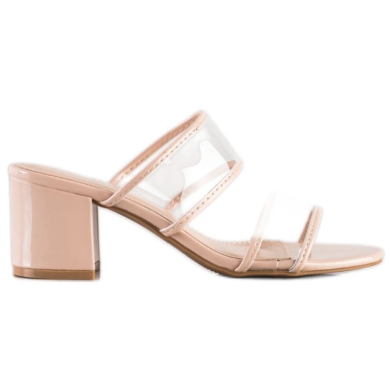 Small Swan Papucs átlátszó csíkokkal bézs Small Swan Papucs átlátszó csíkokkal bézs