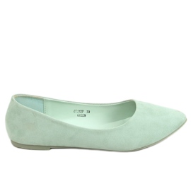 Balerinák sima velúr celadon CC212P Green zöld