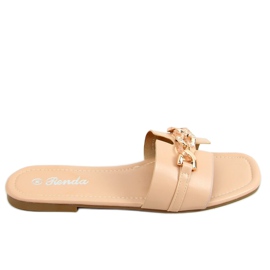 Bézs papucs dekoratív lánccal 35-230 Bézs Bézs papucs dekoratív lánccal 35-230 Bézs