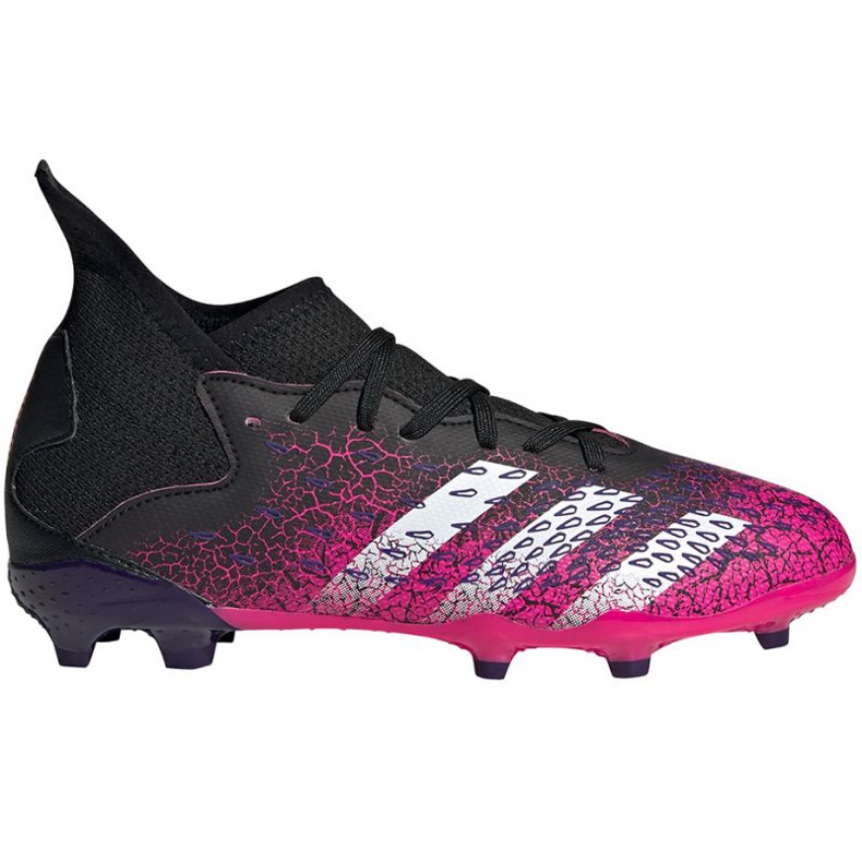 Adidas Predator Freak.3 Fg Jr FW7530 futballcipő fehér, fekete, rózsaszín fekete