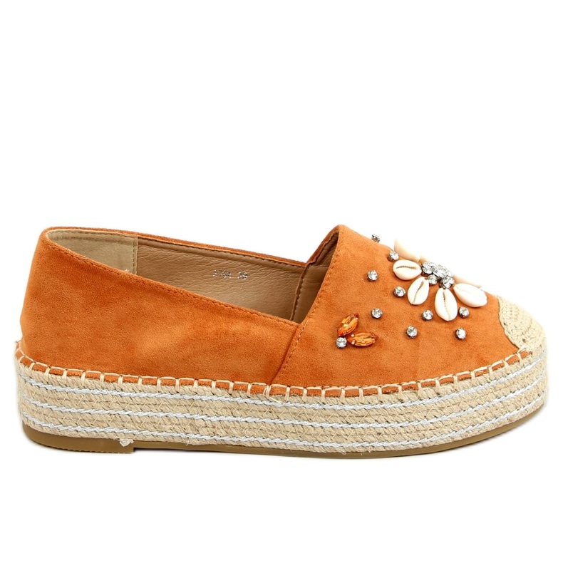 Espadrilles nőknek kagylóval teve 2798 Camel barna