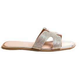 SHELOVET Stílusos papucs köbös cirkóniummal ezüst