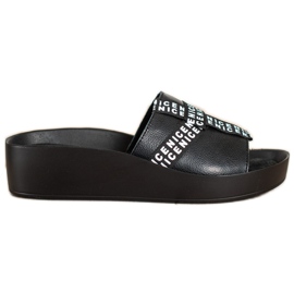 Filippo Bőr divat papucs fekete