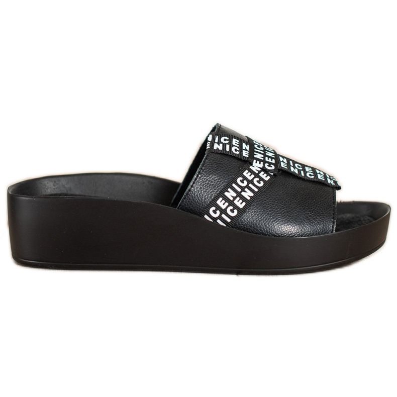 Filippo Bőr divat papucs fekete