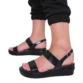 Fekete Sweet Rasp ék szandál