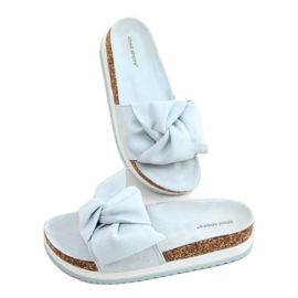 Kék 8228 Kék magas talpú papucs