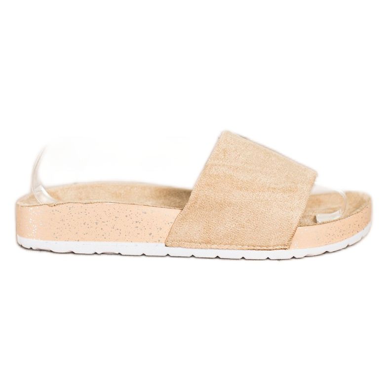 SHELOVET Divatos velúrpapucs barna