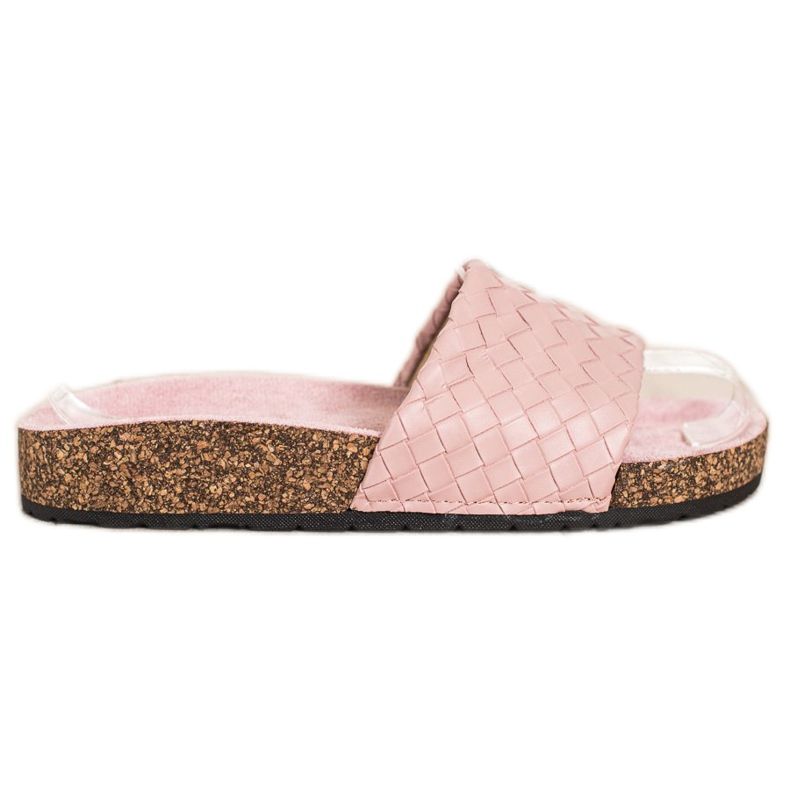 SHELOVET Divatos fonott papucs rózsaszín
