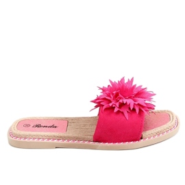 Papucs fukszia virággal 35-218 Szilva vörös rózsaszín