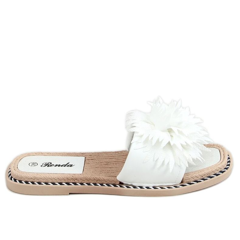 Fehér papucs virágokkal 35-218 Fehér