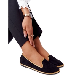 Női velúr cipők Lu Boo Black fekete