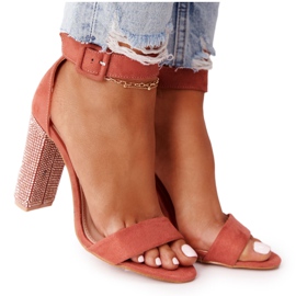 Szandálok egy bárban Cubic Zirconia Lu Boo Ceglaste piros sokszínű